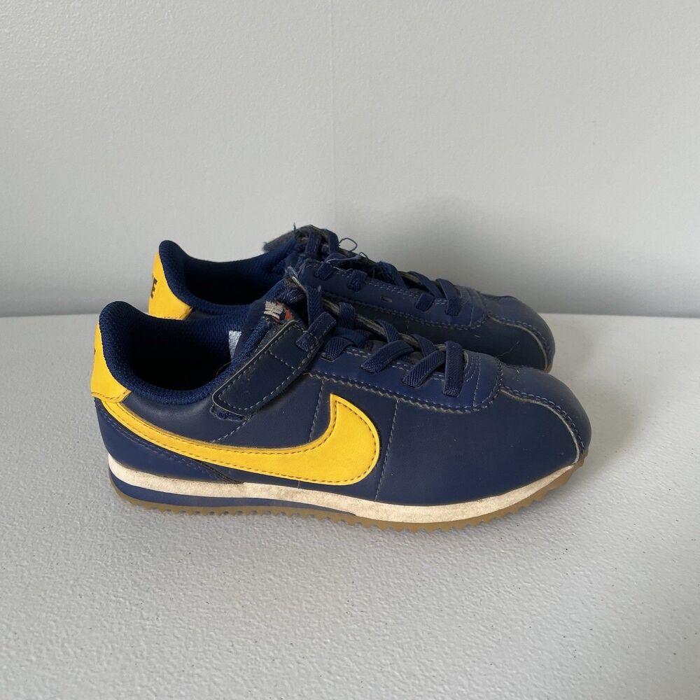 Nike Cortez EasyOn Little Kids Sneakers Athletic Shoes Blue Yellow Size 11C